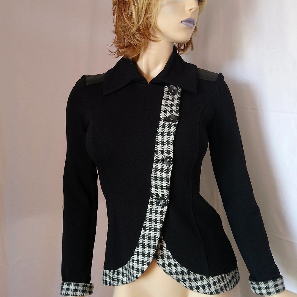 Nwt $255 TWENTY Black Curved Hem Blazer Jacket  PS